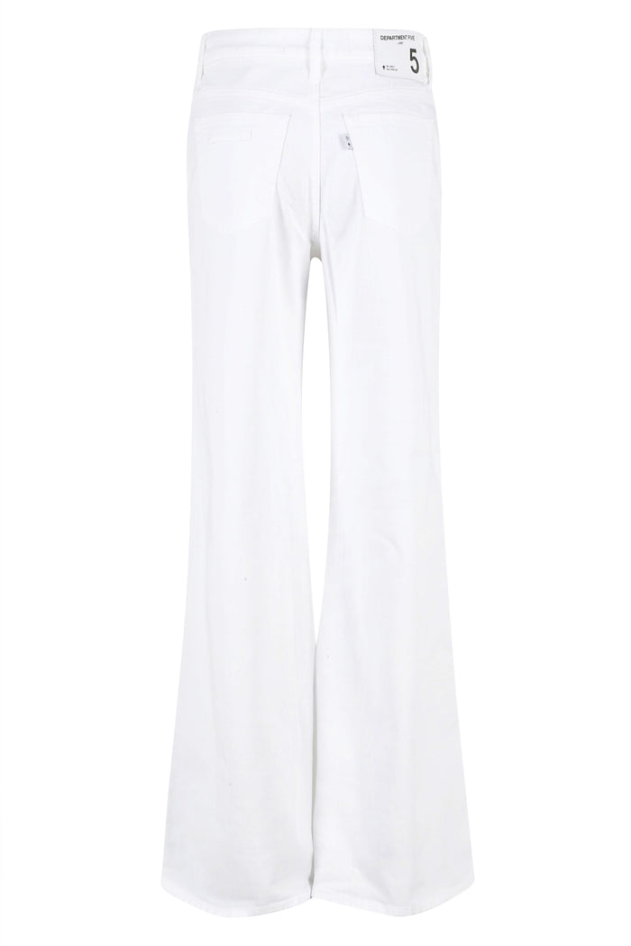 Pretender Pantalone Gamba Ampia White Cotone Fibra Di Gomma Jean