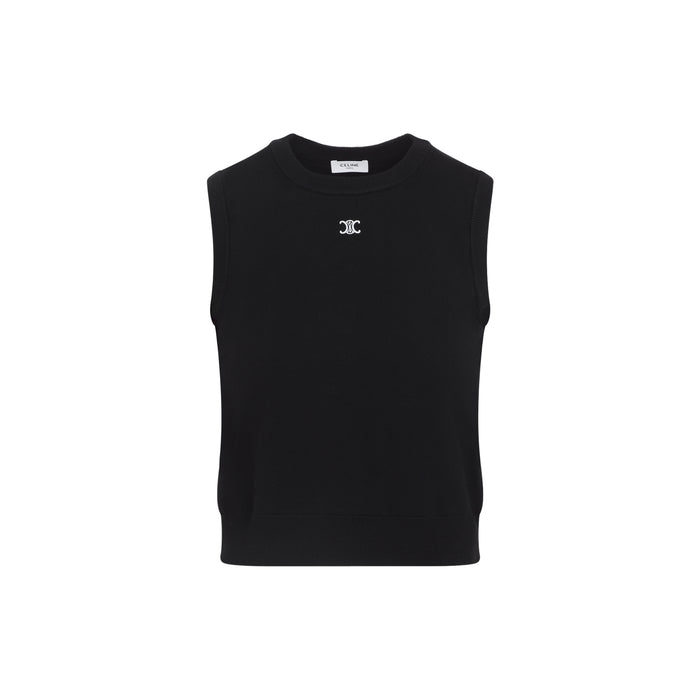 Wool Top Black Polyamide