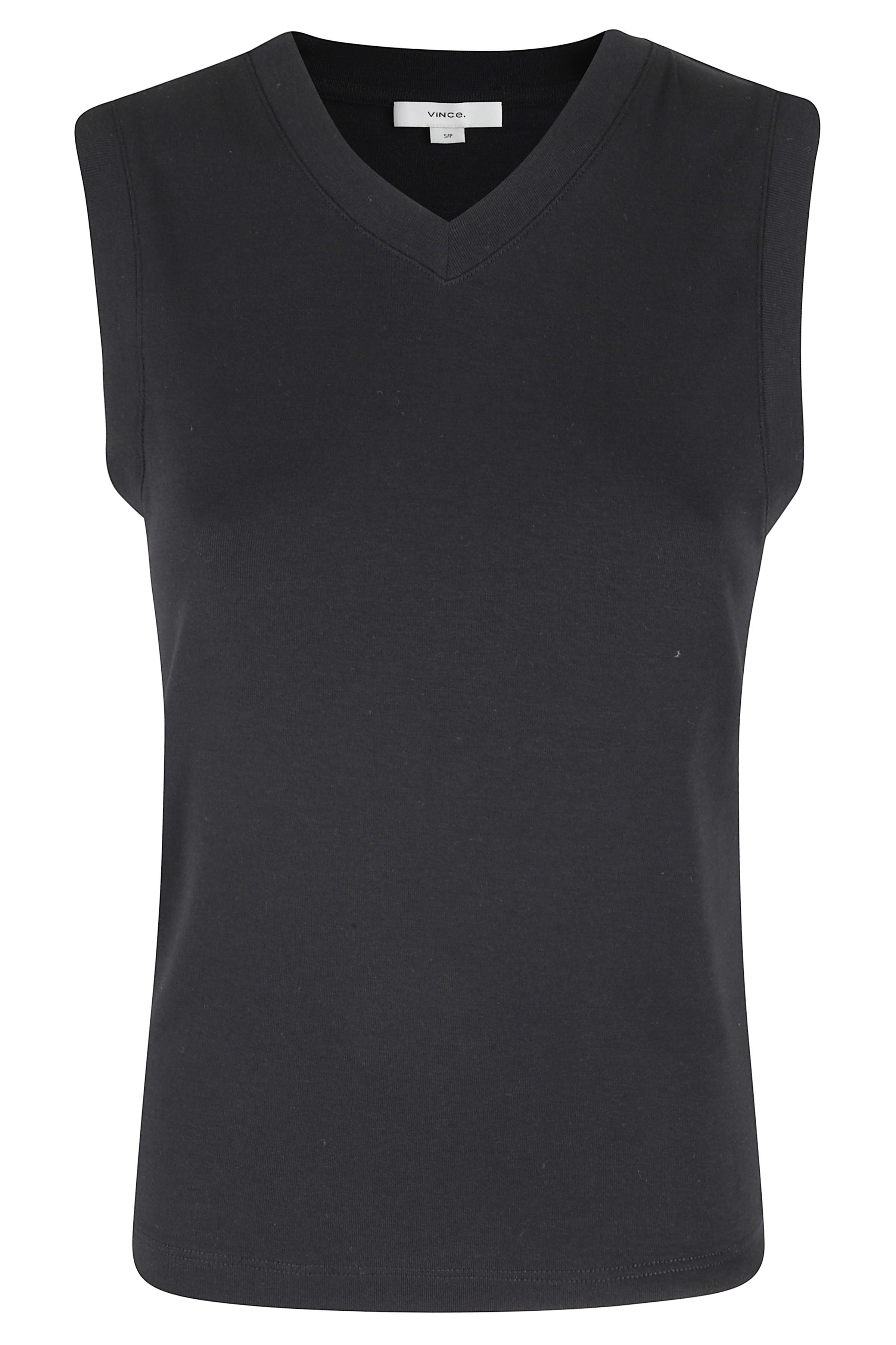 High V Shell Black Cotone Supima Modal Top