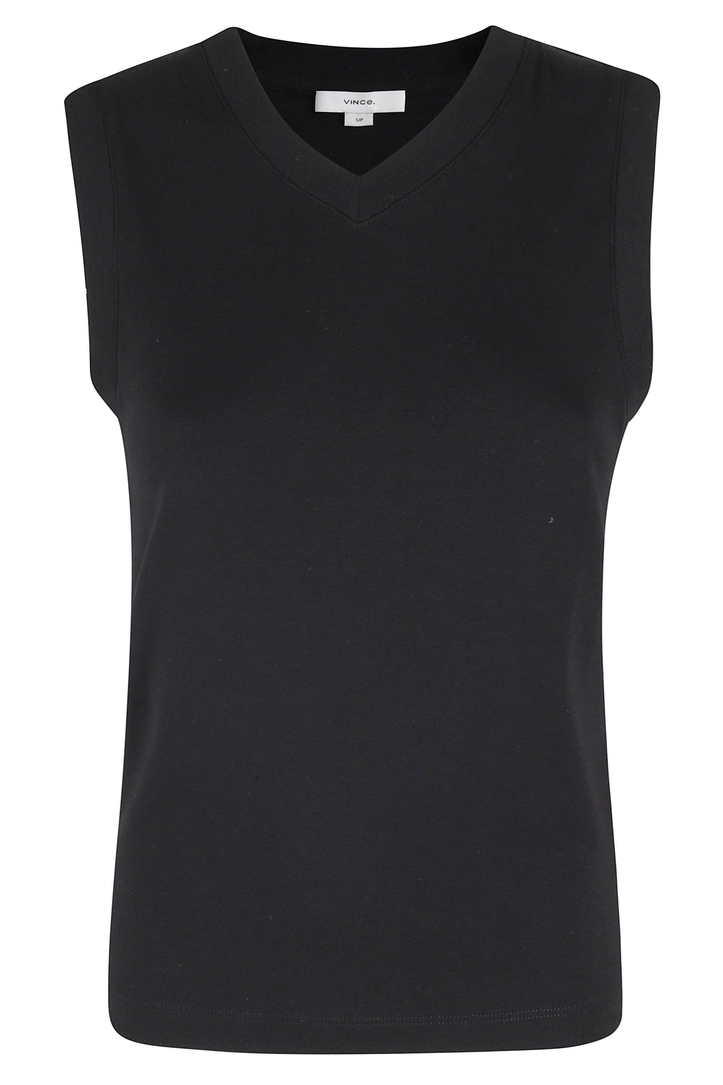 High V Shell Black Cotone Supima Modal Top