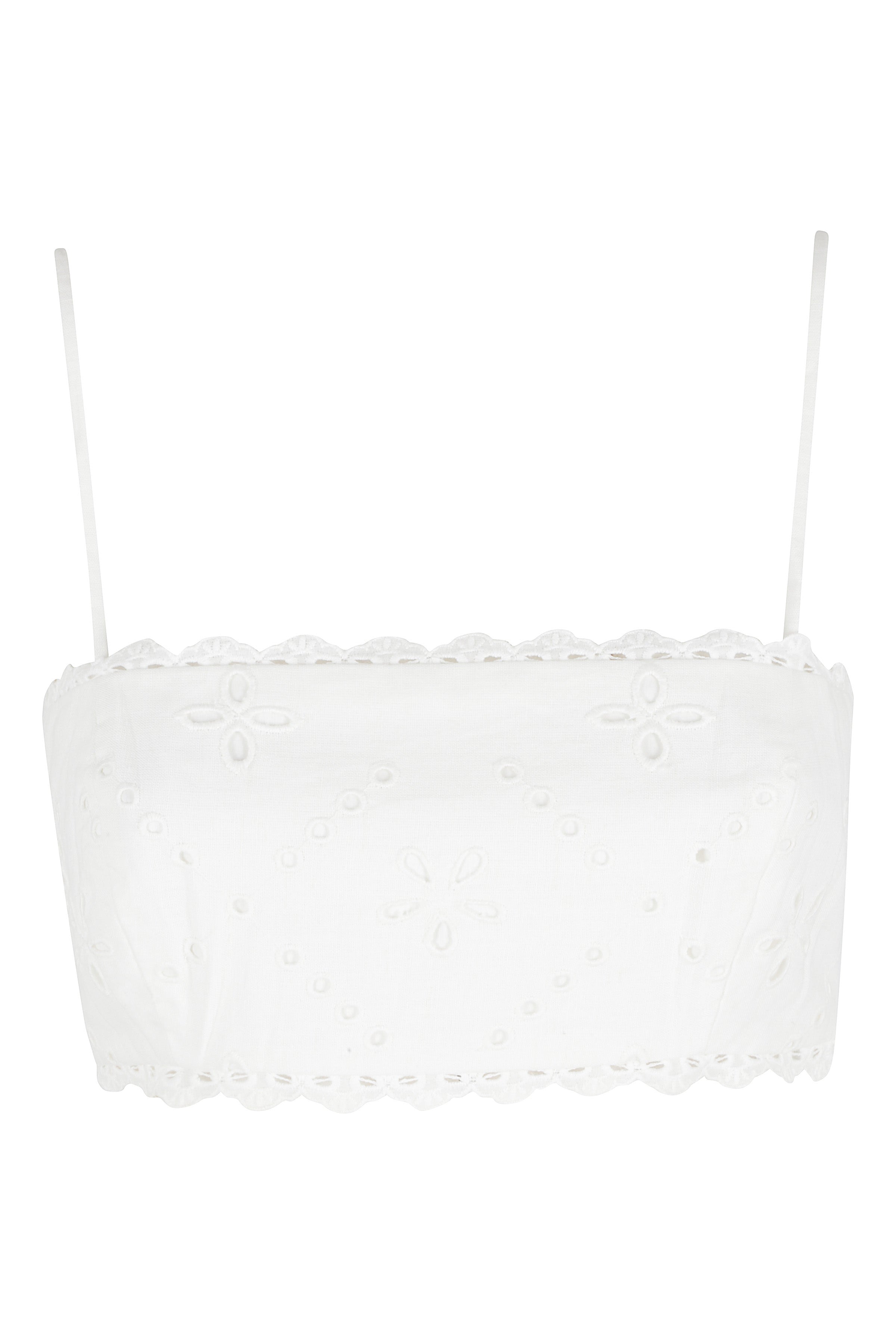 Bandeau White Cotone Lino Fodera: Top