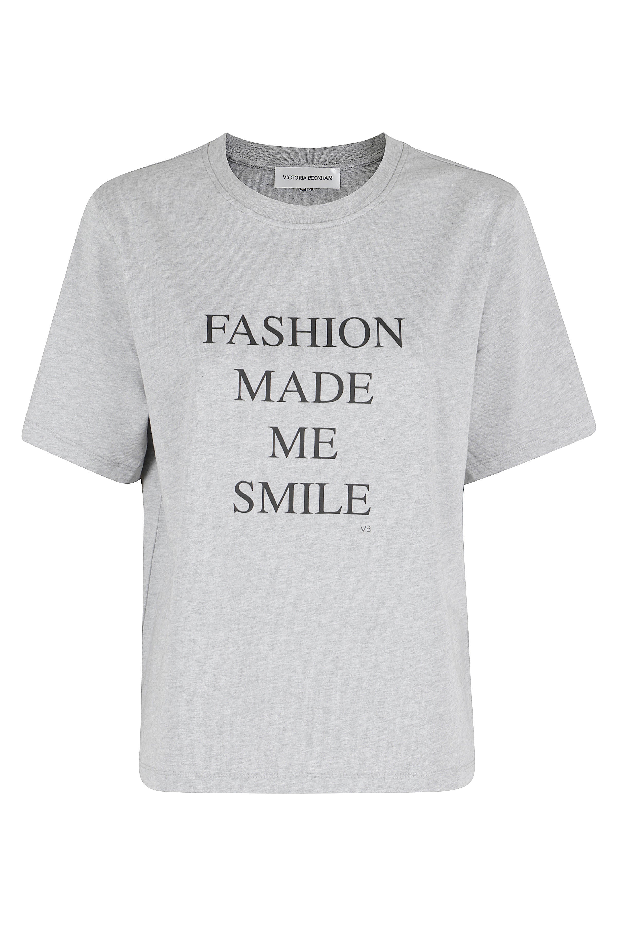Slogan Tee - Fashion Made Me Smile Grey Organic Cotton T-shirt