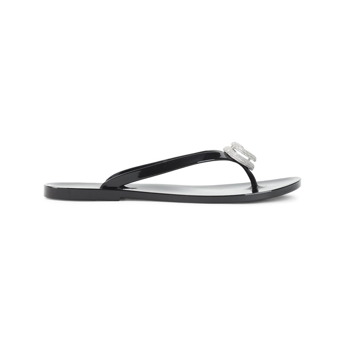 Mach & Double Heart Sandals Black Pvc