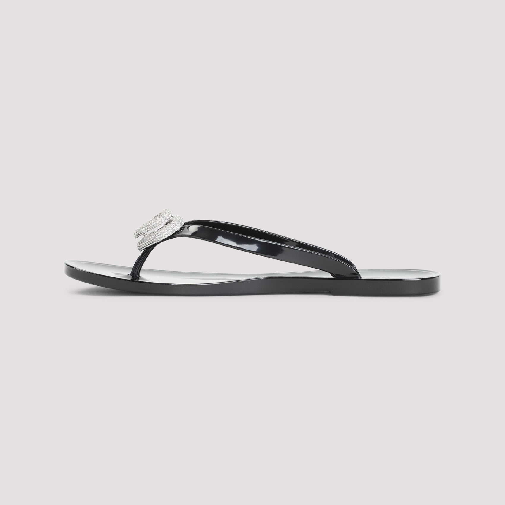 Mach & Double Heart Sandals Black Pvc