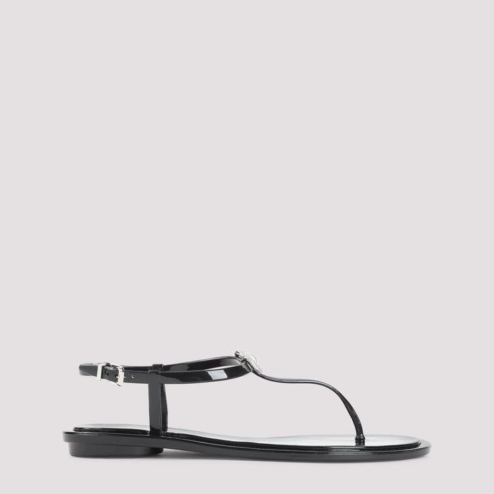 Double Bow Sandals Black Pvc