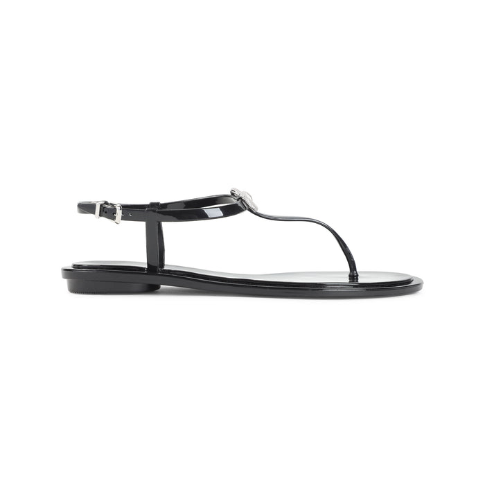Double Bow Sandals Black Pvc