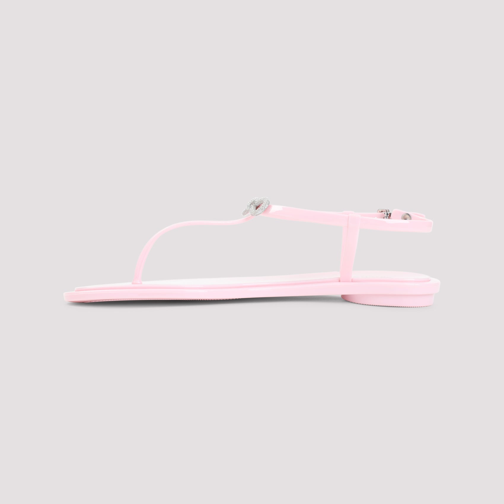 Double Bow Rubber Thong Pink Sandals Pvc