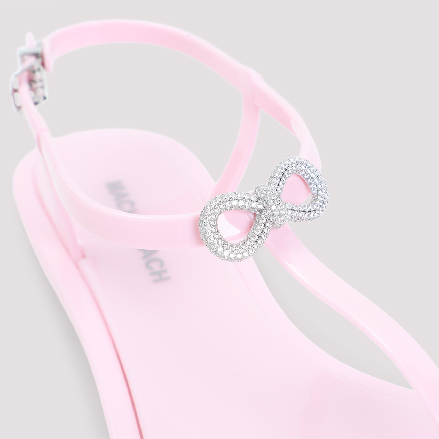 Double Bow Rubber Thong Pink Sandals Pvc