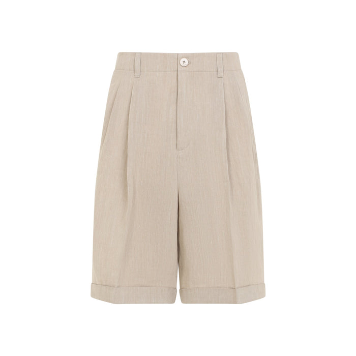 Pastro Shorts Nude & Neutrals Linen/flax