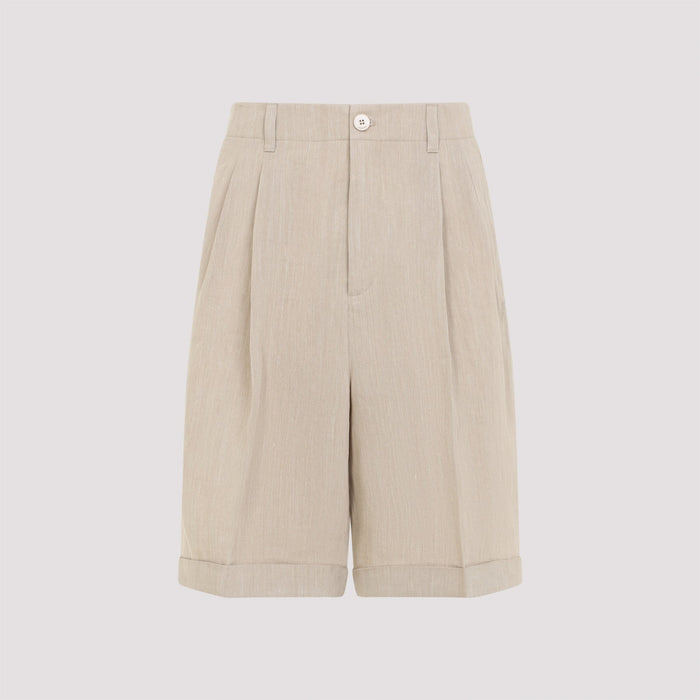 Pastro Shorts Nude & Neutrals Linen/flax