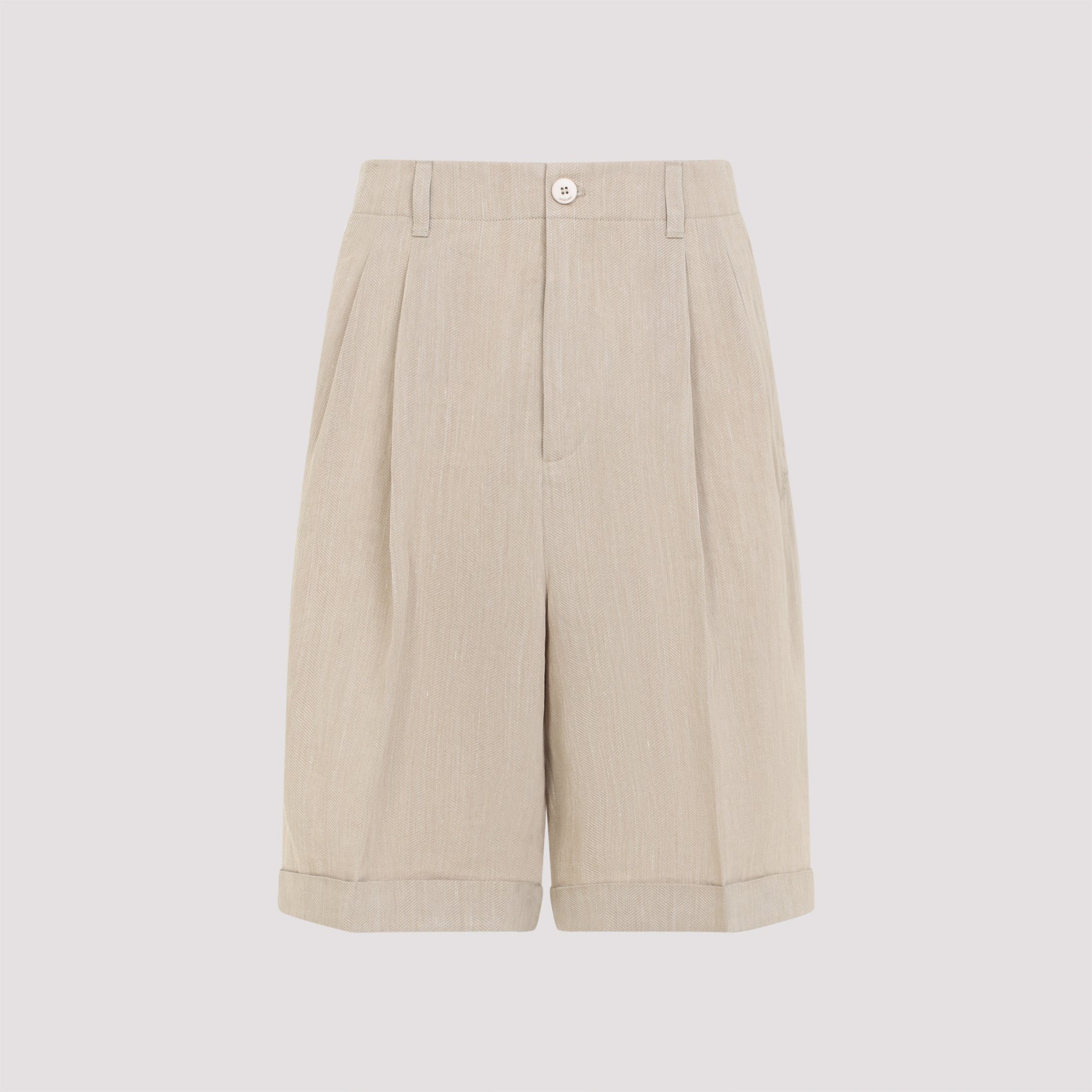 Pastro Shorts Nude & Neutrals Linen Viscose Polyamide Pant