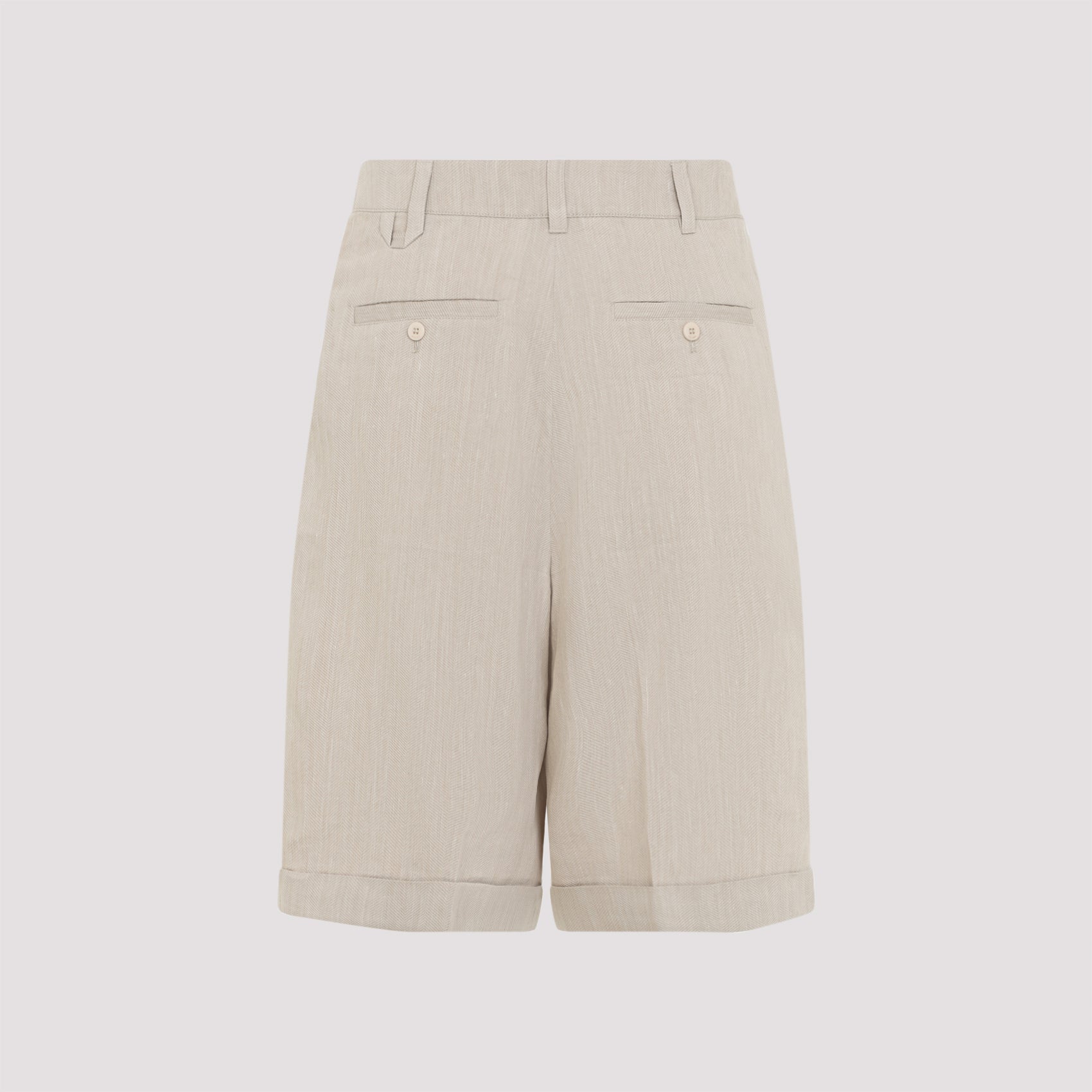 Pastro Shorts Nude & Neutrals Linen Viscose Polyamide Pant