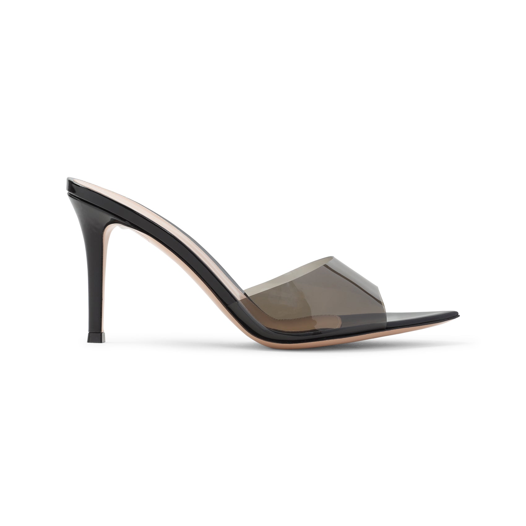 Elle 85 Mules Black Leather Pvc