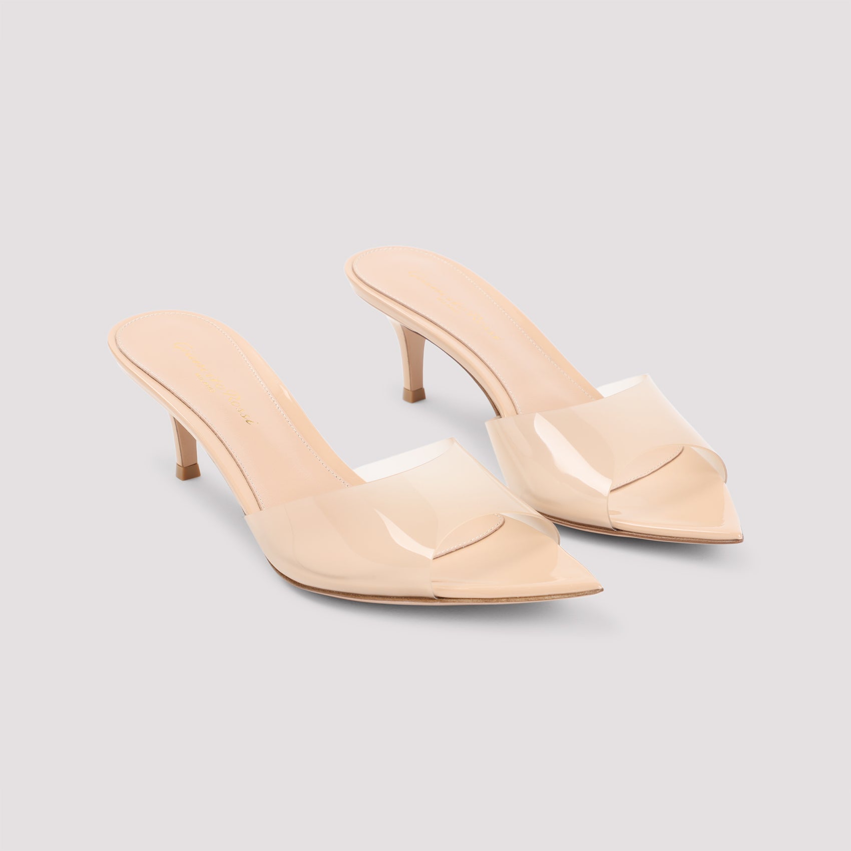 Elle 55 Mules Nude & Neutrals Patent Leather Glass Shoe