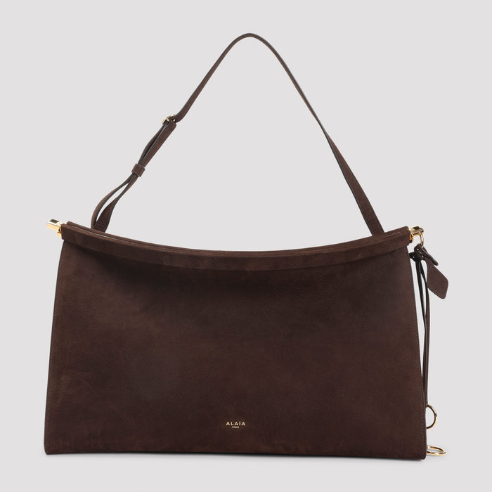 East West L Handbag Brown Suede Leather Bag