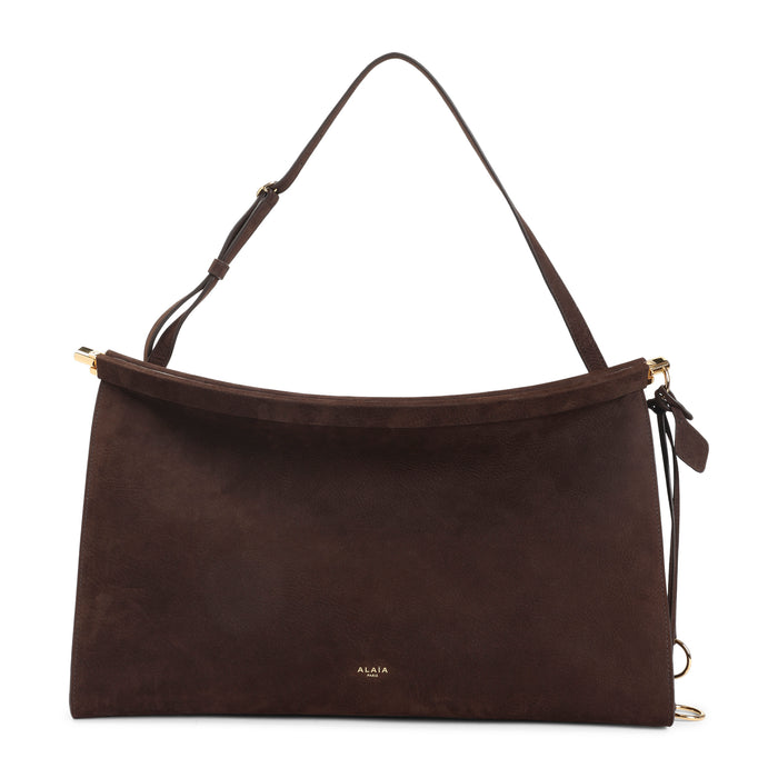 East West L Handbag Brown Suede Leather Bag