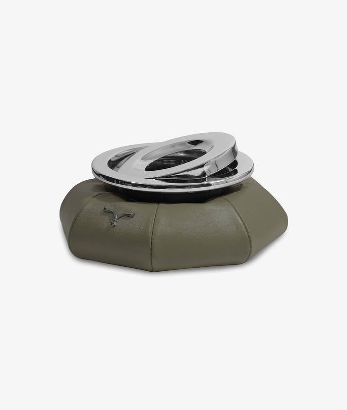 Leather Boat Ashtray Yellow