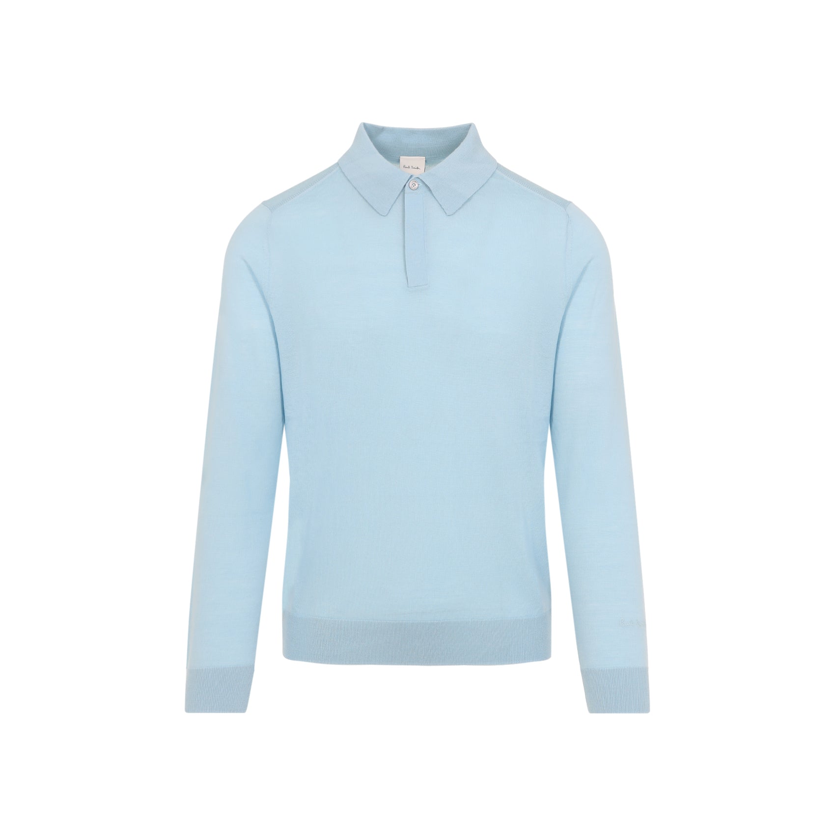 Wool Sweater Polo Blue Merino