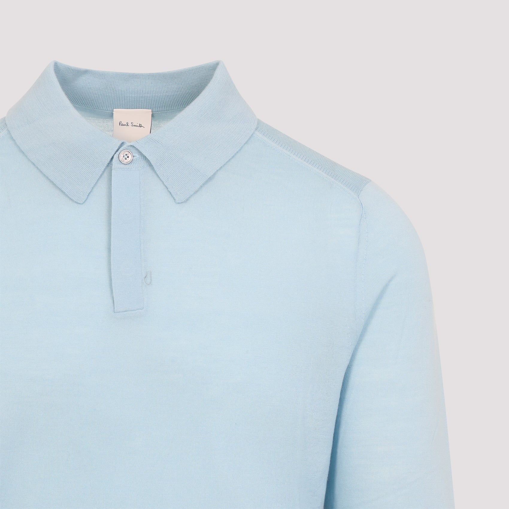 Wool Sweater Polo Blue Merino