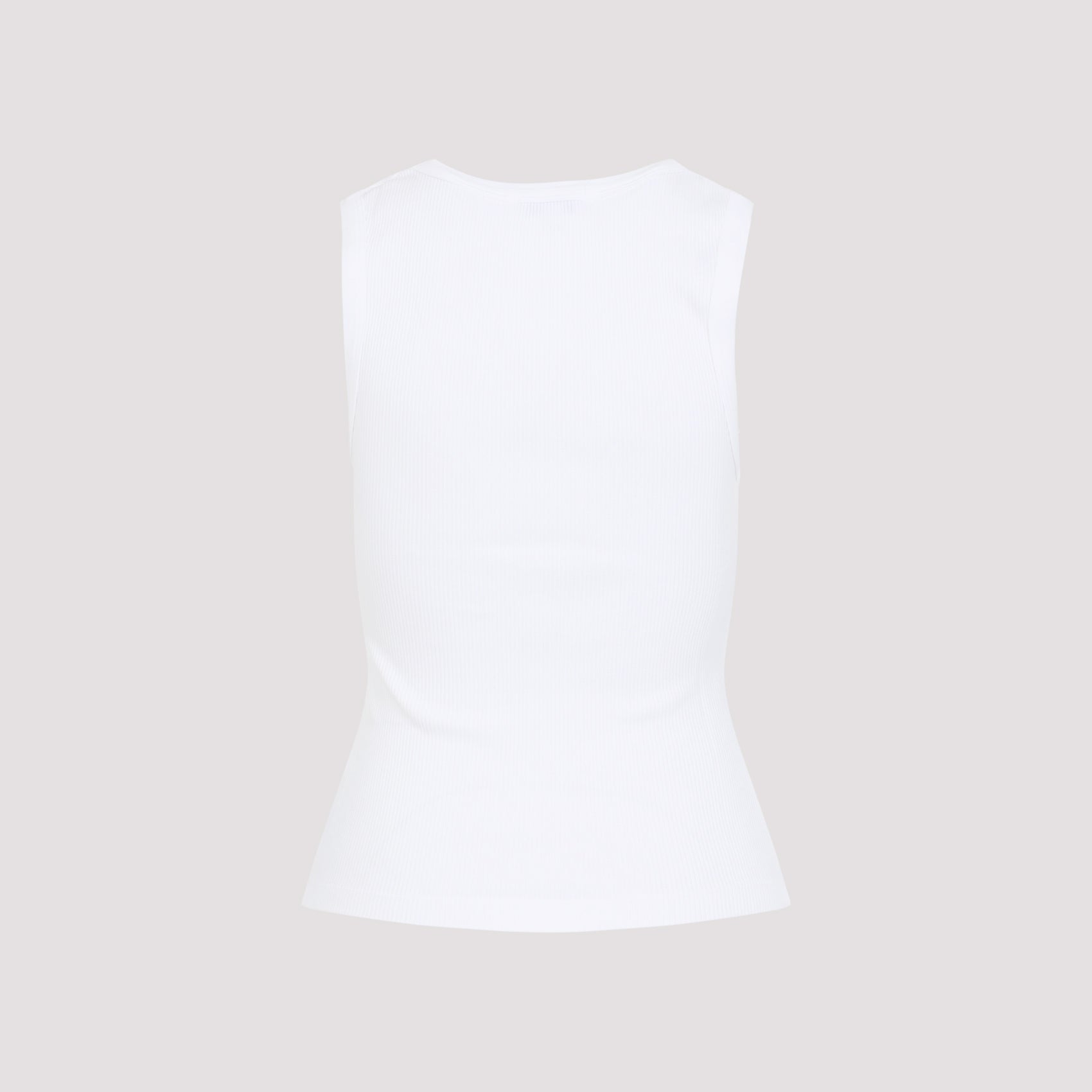 Poppy Tank Top White Organic Cotton Tencel Spandex
