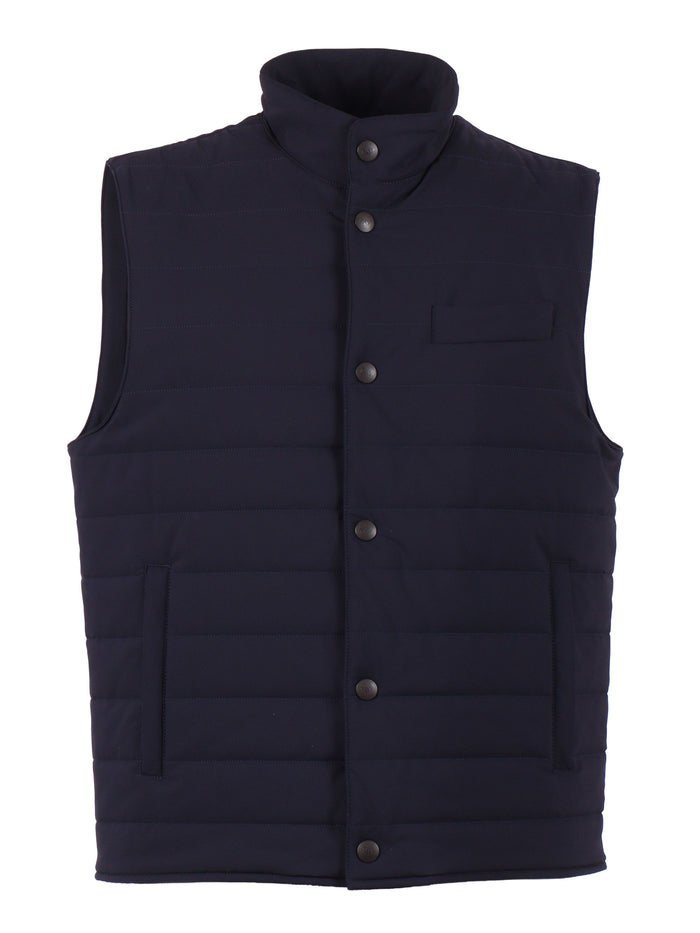 TRAVEL STRETCH VEST Blue Polyamide Elastane