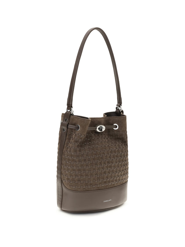 Bucket Bag Monda Beige Ivory Calf Leather Handbags