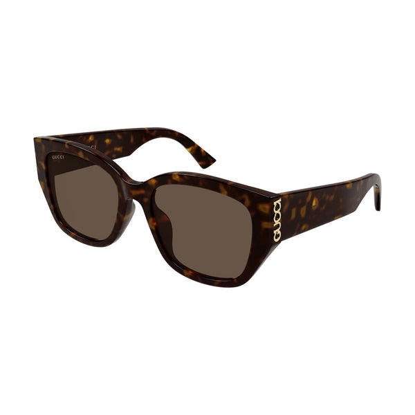Gucci Sunglasses Square Full Rim, Havana Frame And Brown Lens Gg2043sa002