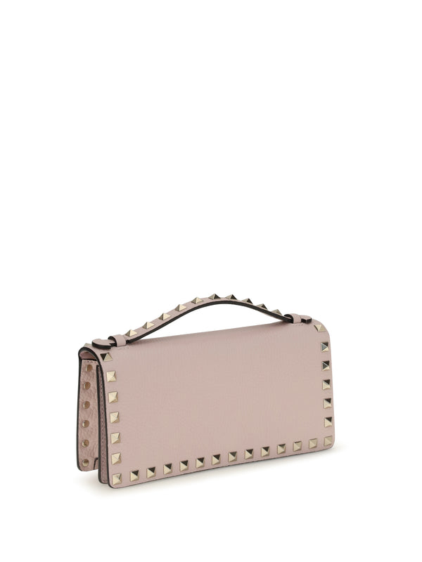 Chain Wallet Rockstud Rose Quartz Calf Leather & Purses