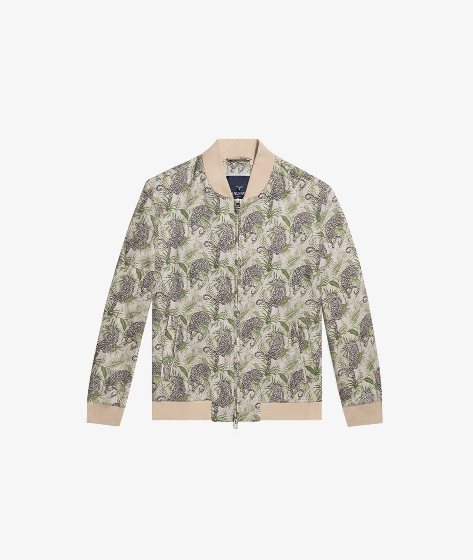 Linen Bomber Cheetah Green Sportwear Blouson