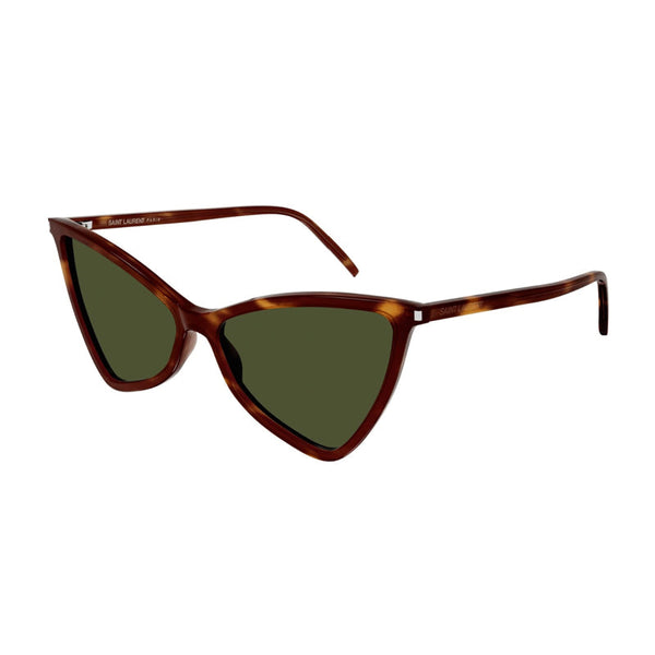 Saint Laurent Sunglasses Geometric Full Rim, Havana Frame And Green Lens Sl475jerry002 Brown