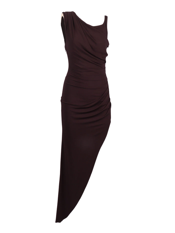 Women�s Dress Brown Viscose Elastane Midi