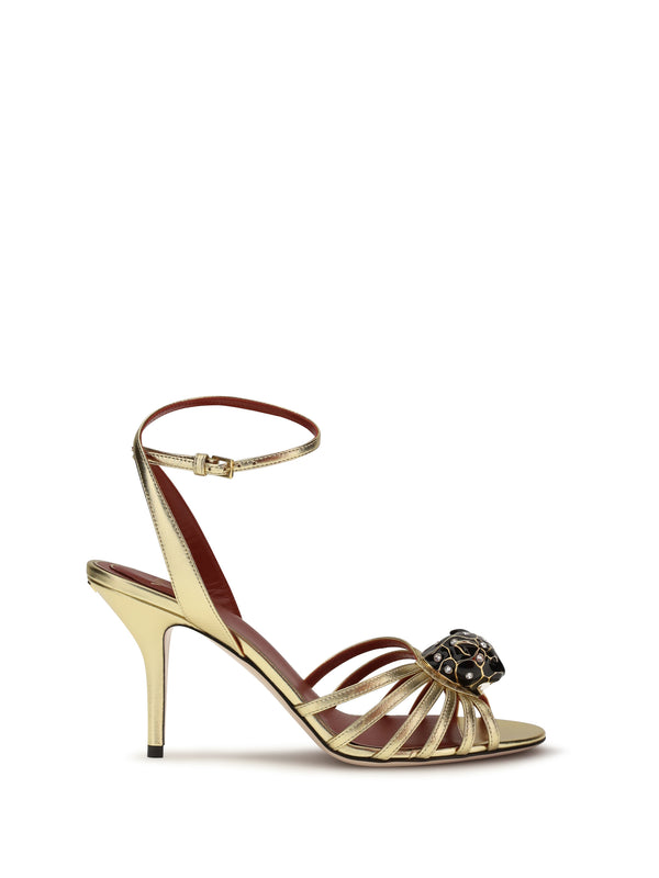 Valentino Garavani Upper: 100% Goatskin; Sole: 100% Calf Leather sandals in gold
