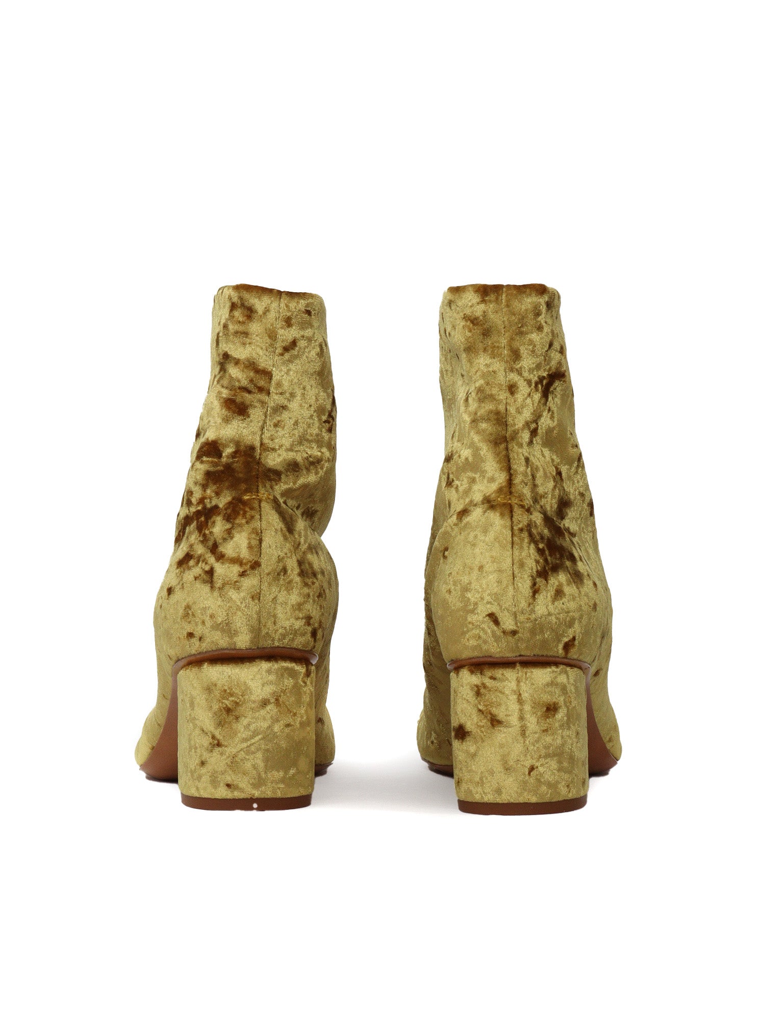 Chic Stretch Velvet Boots Gold Booties