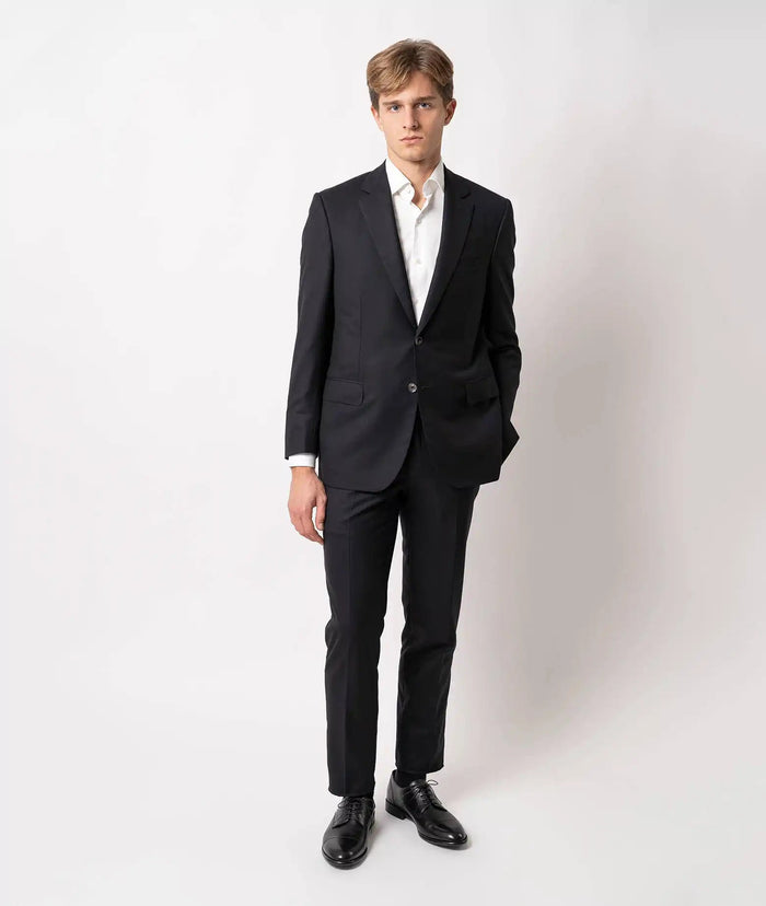 Single-Breasted Wool Suit Londra Black Single Breasted - 2 Botton