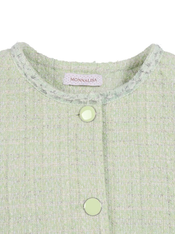 BON TON BOUCLE BOLERO Green Jacket