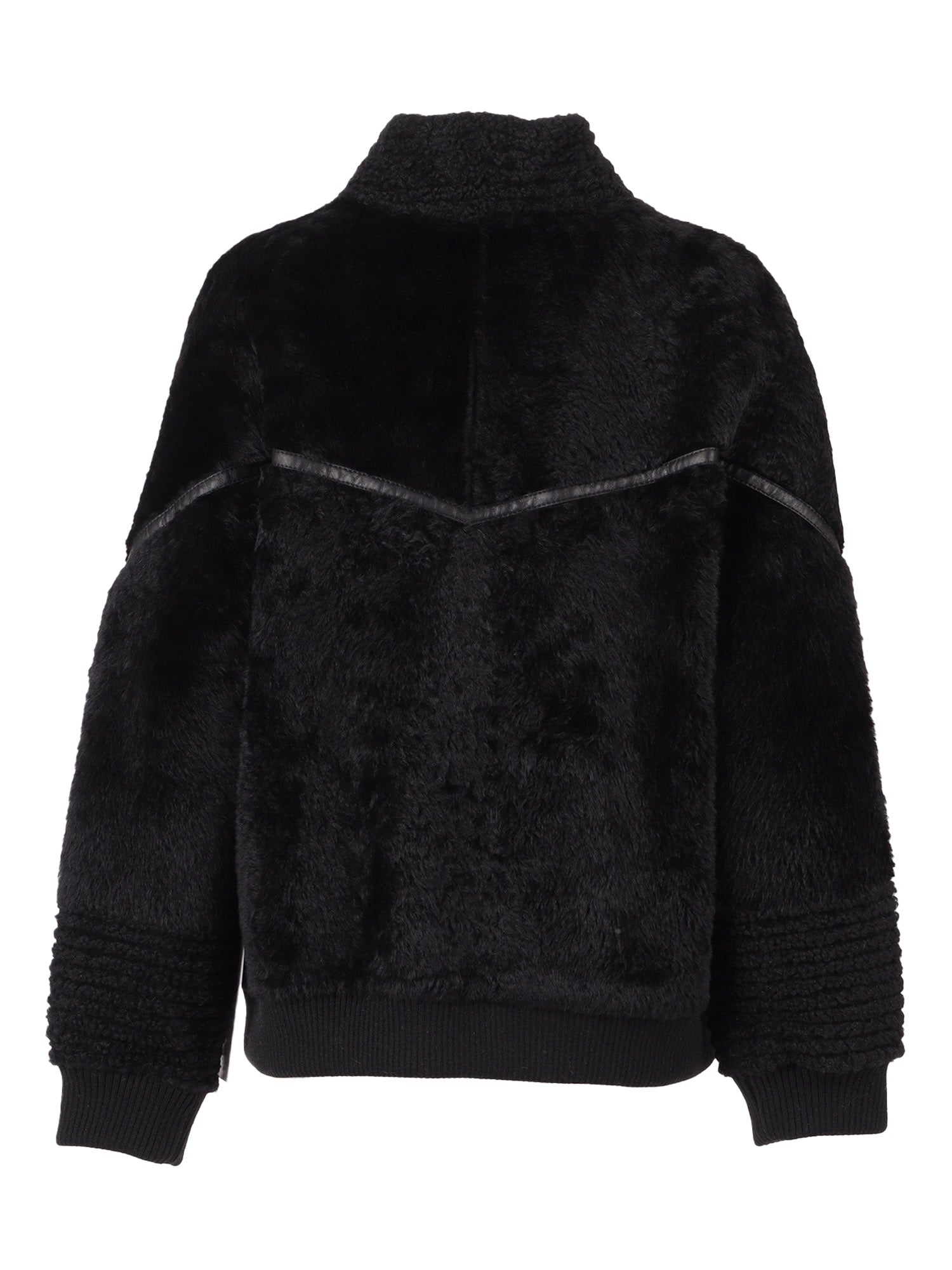 Sheepskin Coat Black Lamb Fur