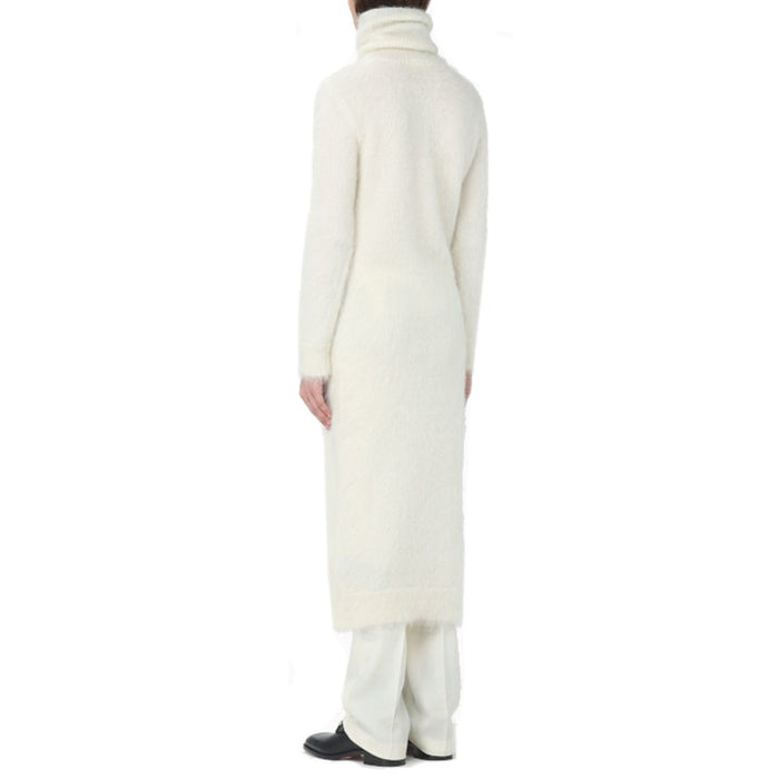 Extra Long Mohair Sweater White Polyamide Wool