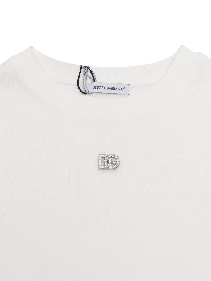 T-Shirt White Cotton Short Sleeves