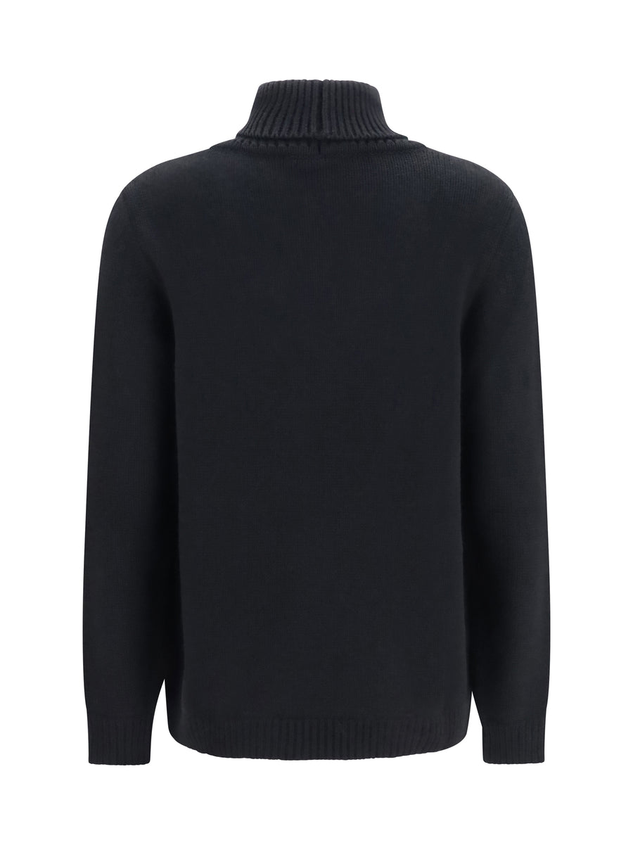 High Neck Cashmere Sweater Black
