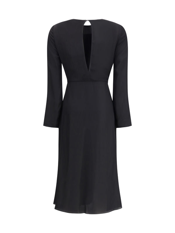 Dress Draped Viscose Black