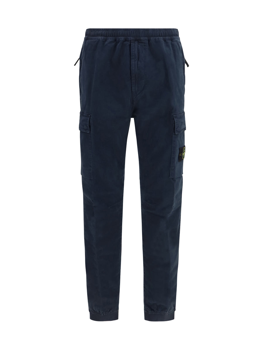 Stone Island 97% Cotton cargo pants in navy
