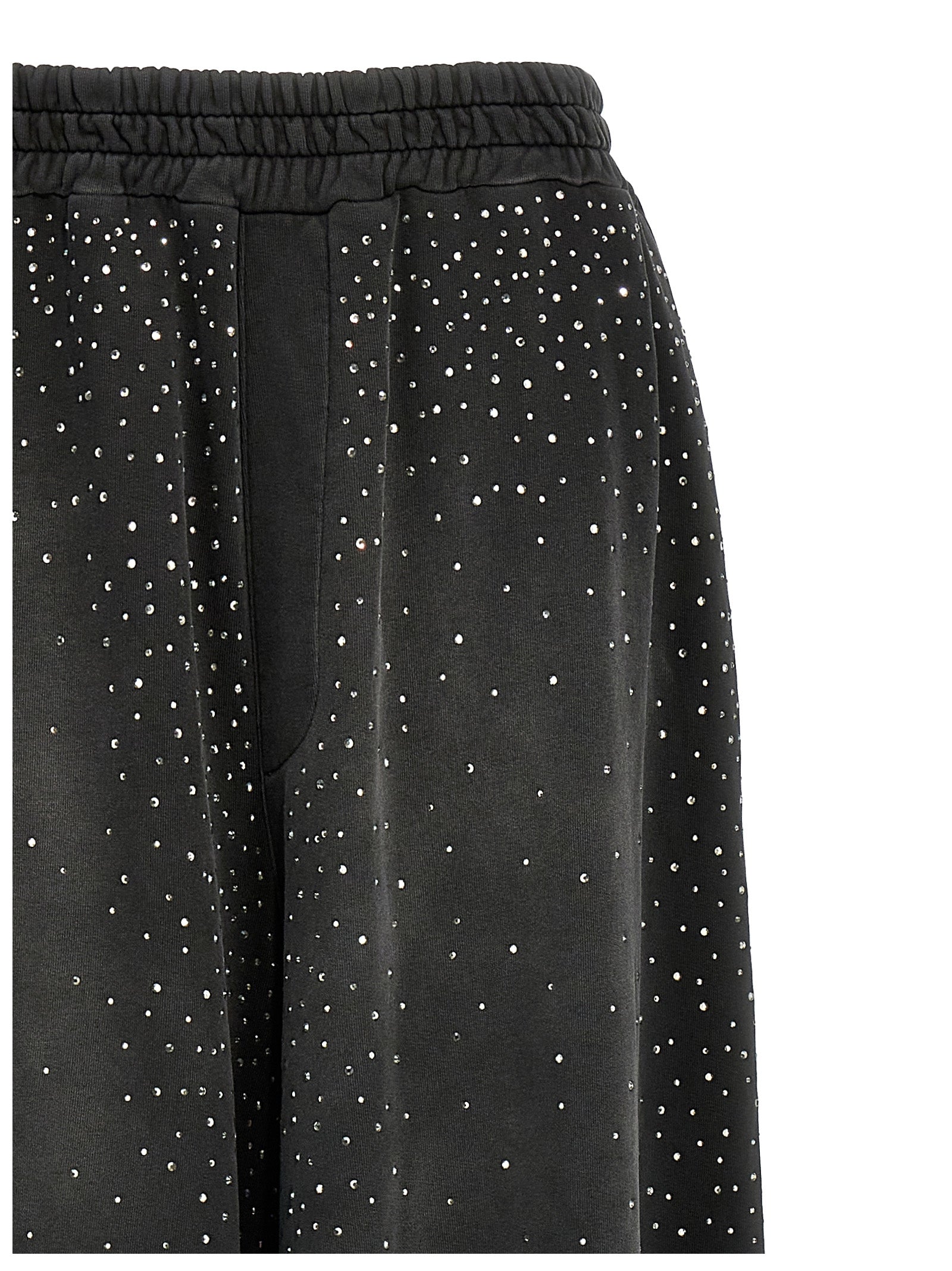 Rhinestone joggers Black Cotton Pant