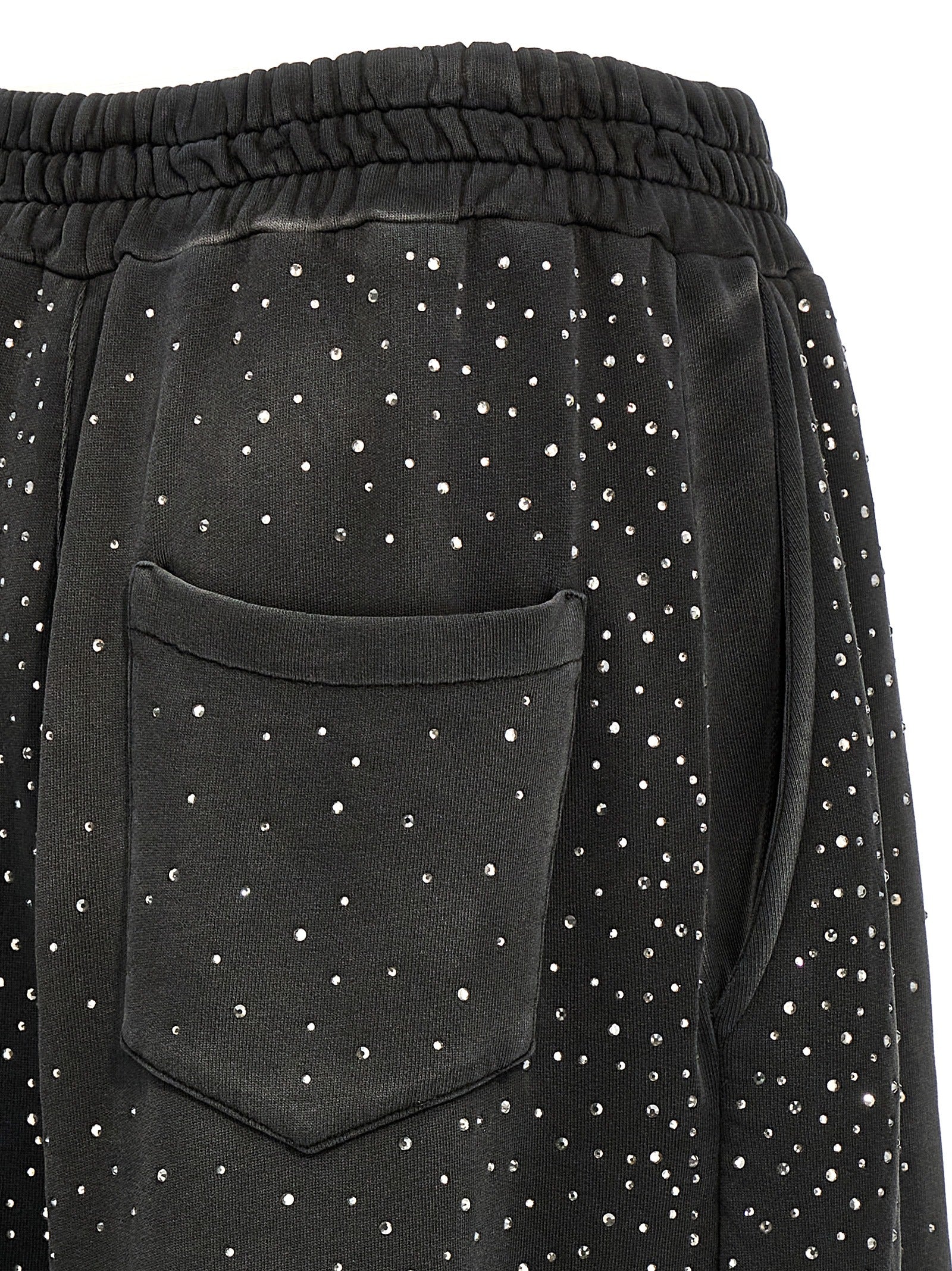 Rhinestone joggers Black Cotton Pant