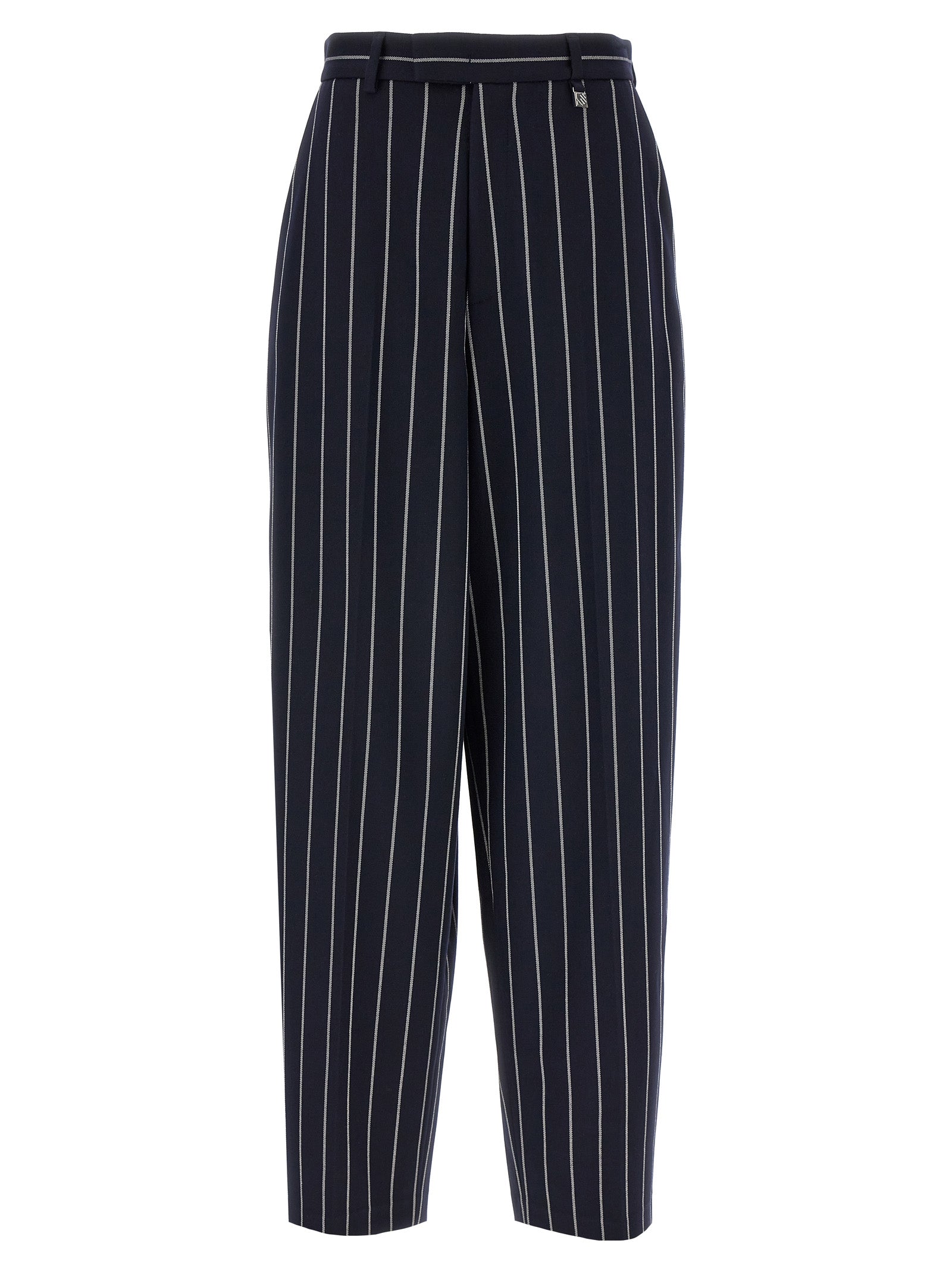 Striped pants Blue Polyester Viscose Elastane