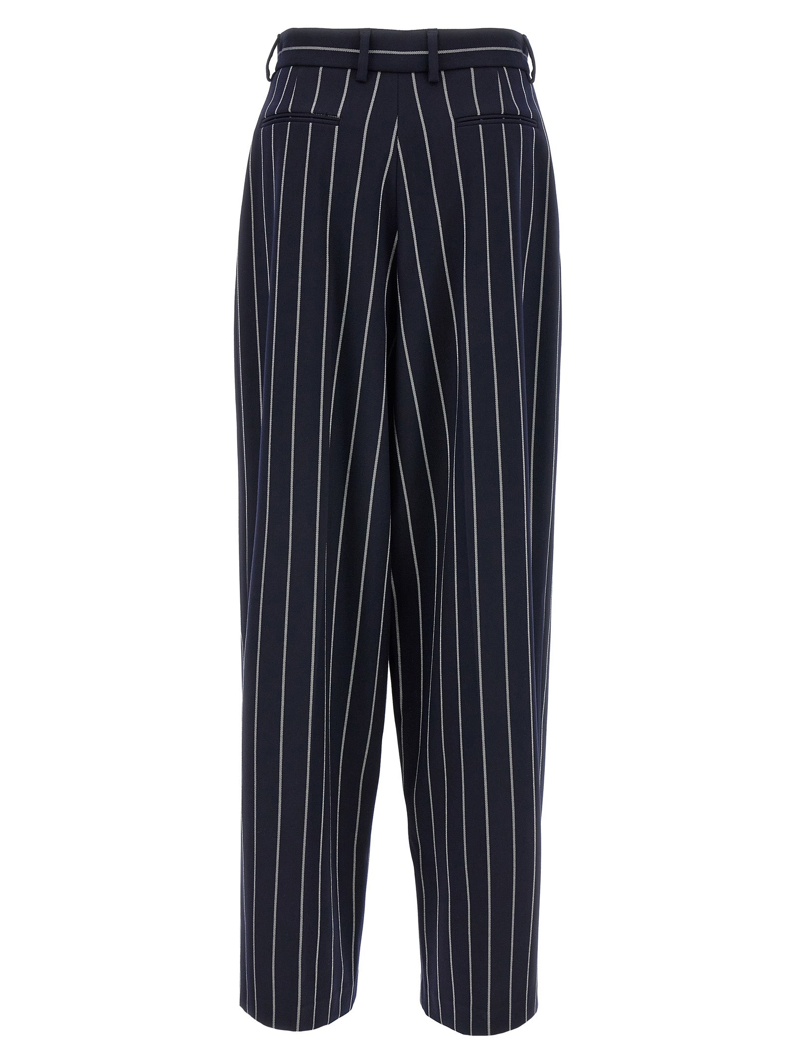 Striped pants Blue Polyester Viscose Elastane