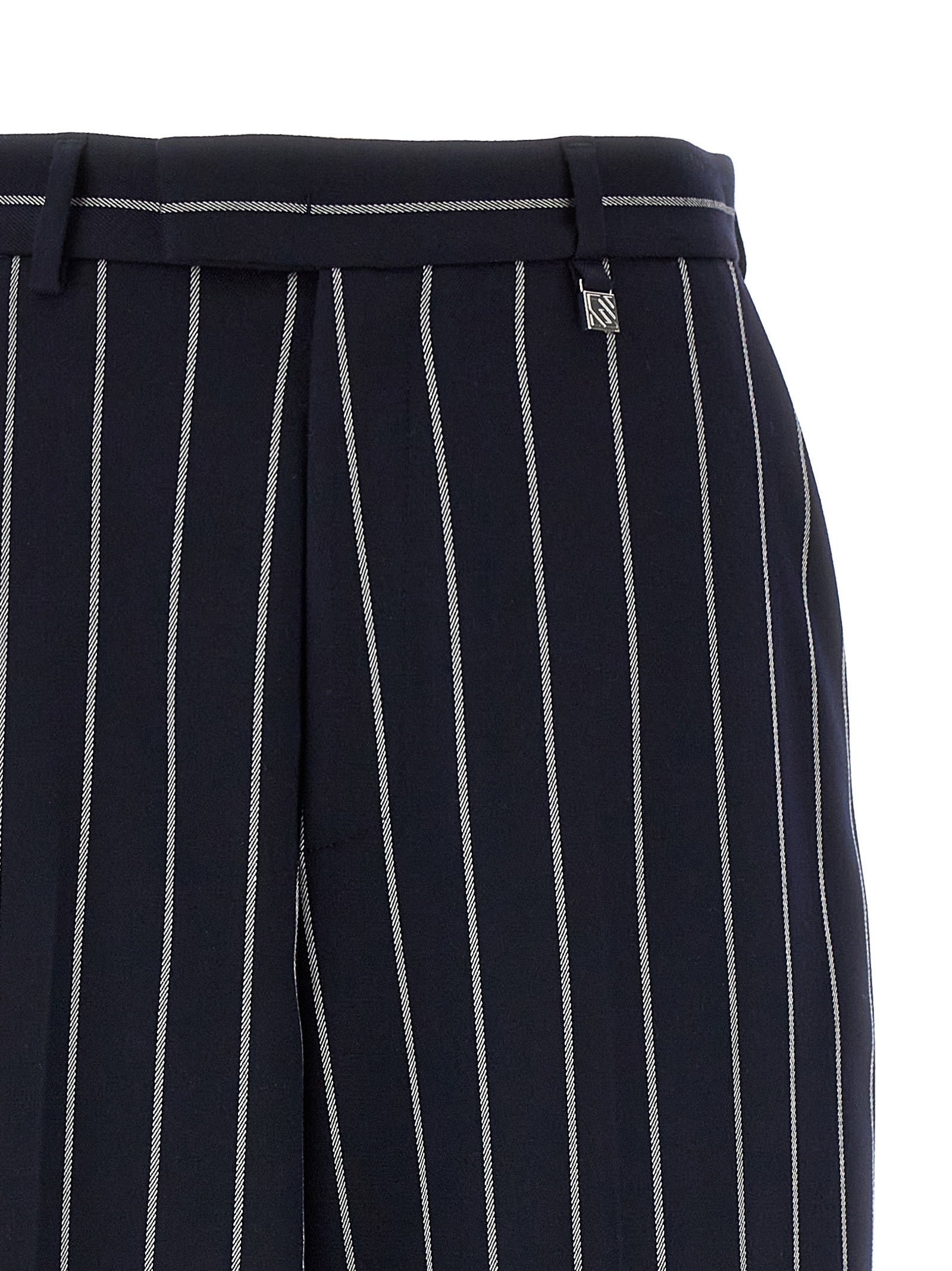 Striped pants Blue Polyester Viscose Elastane