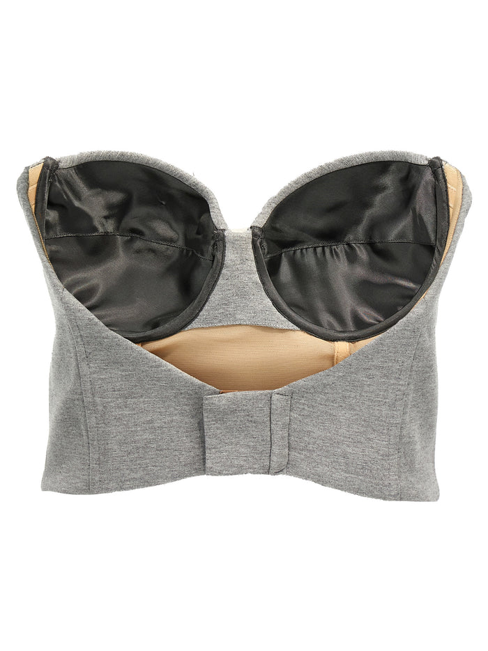 Top cropped bustier Gray Viscose Polyamide Elastane Tops