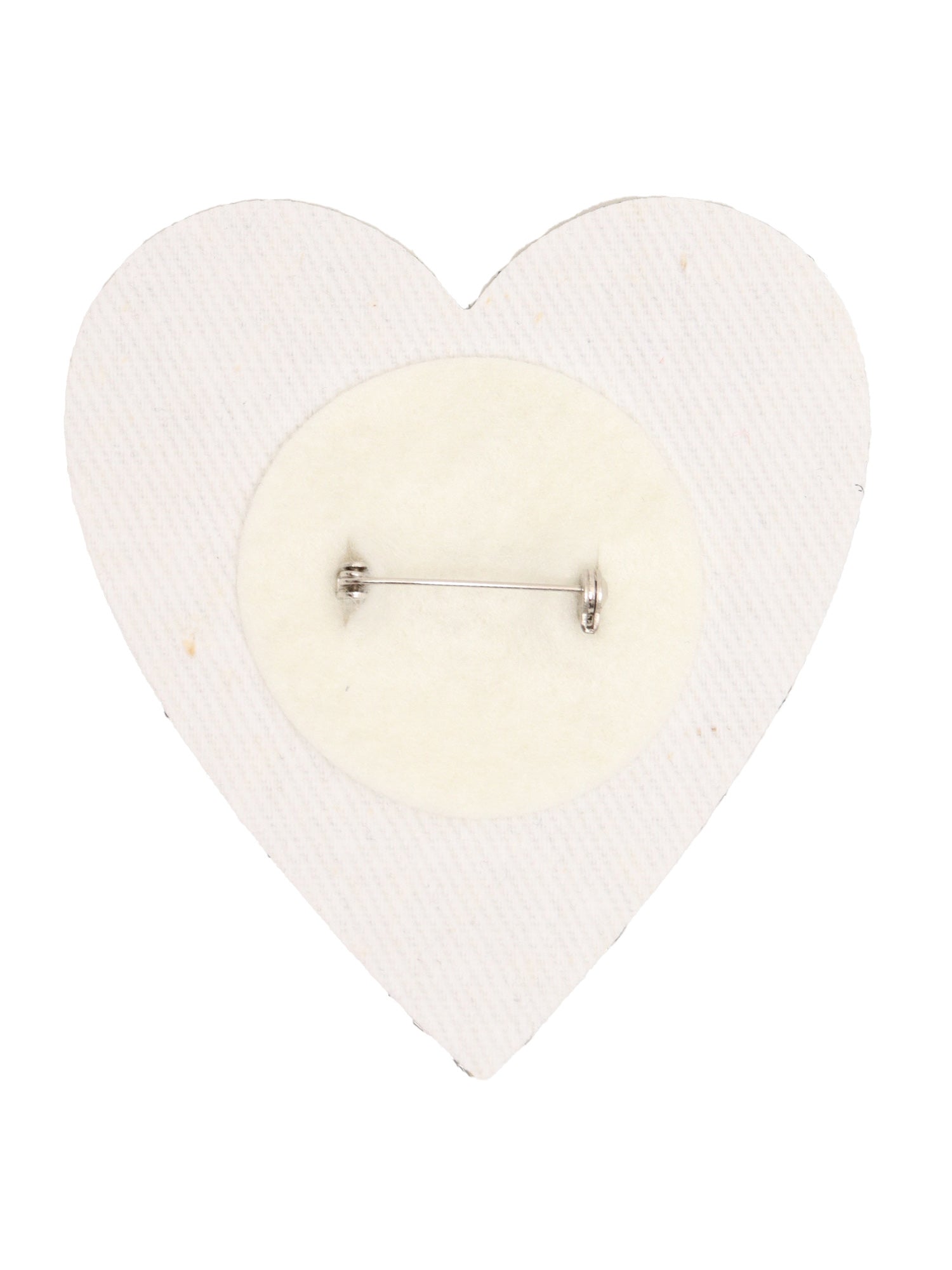 Glittered Heart Brooch Gold