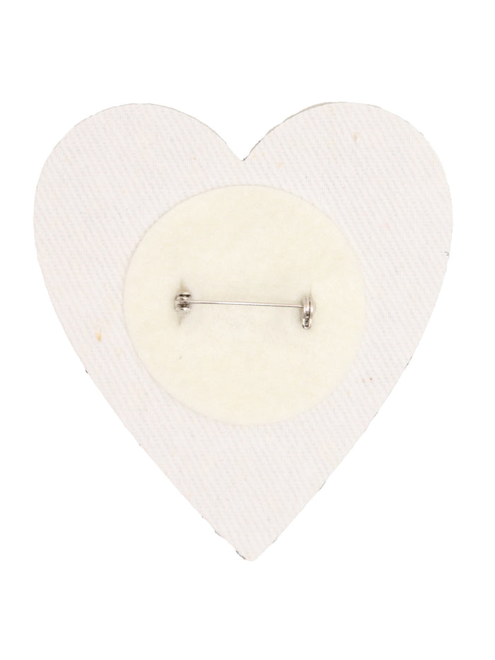 Glittered Heart Brooch Gold