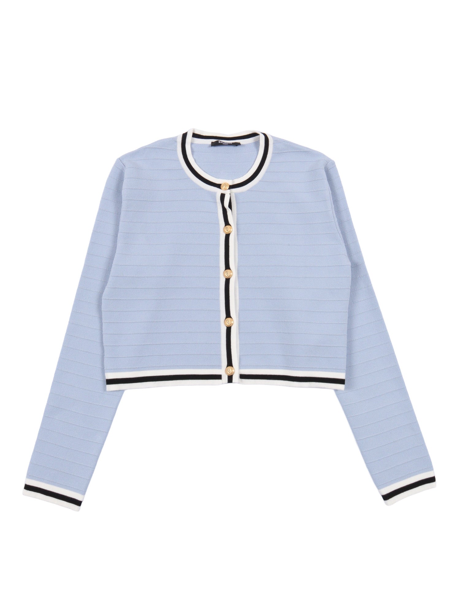 Knit Cardigan Light Blue Cotton Elastane
